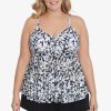 Swim Longitude | Plus Size V-Neck Tankini Leopard Love Black/Multi