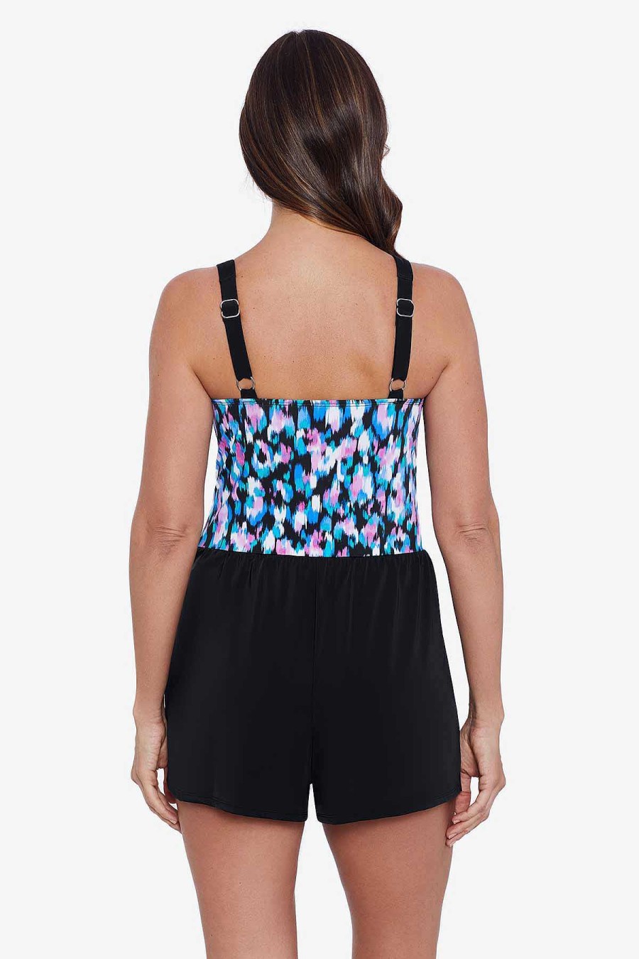 Swim Longitude | Crossover Skort Romper Eternal Flame Multi