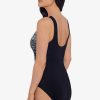 Swim Longitude | High Neck Tank One Piece Swimsuit Dash Point Black/White