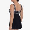 Swim Longitude | Tie Front Swim Dress Parade Black/White