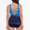 Swim Longitude | Double X-Back Tank Long Torso One Piece Swimsuit Secret Terrain Blue