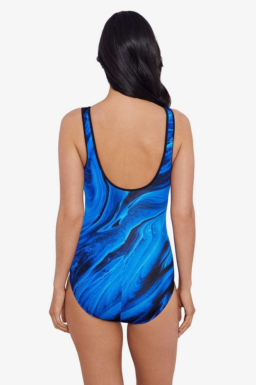 Swim Longitude | Zip Tank One Piece Swimsuit Lapiz Blue