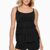 Swim Longitude | Ruffle Faux Long Torso Shortini Little Dress Black