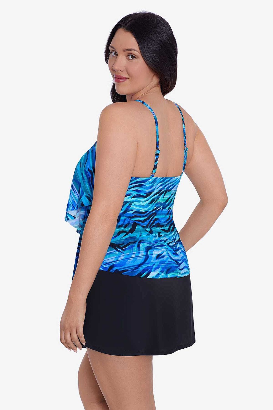 Swim Longitude | Plus Size Ronnie Tankini Top Wave Catcher Blue/Multi