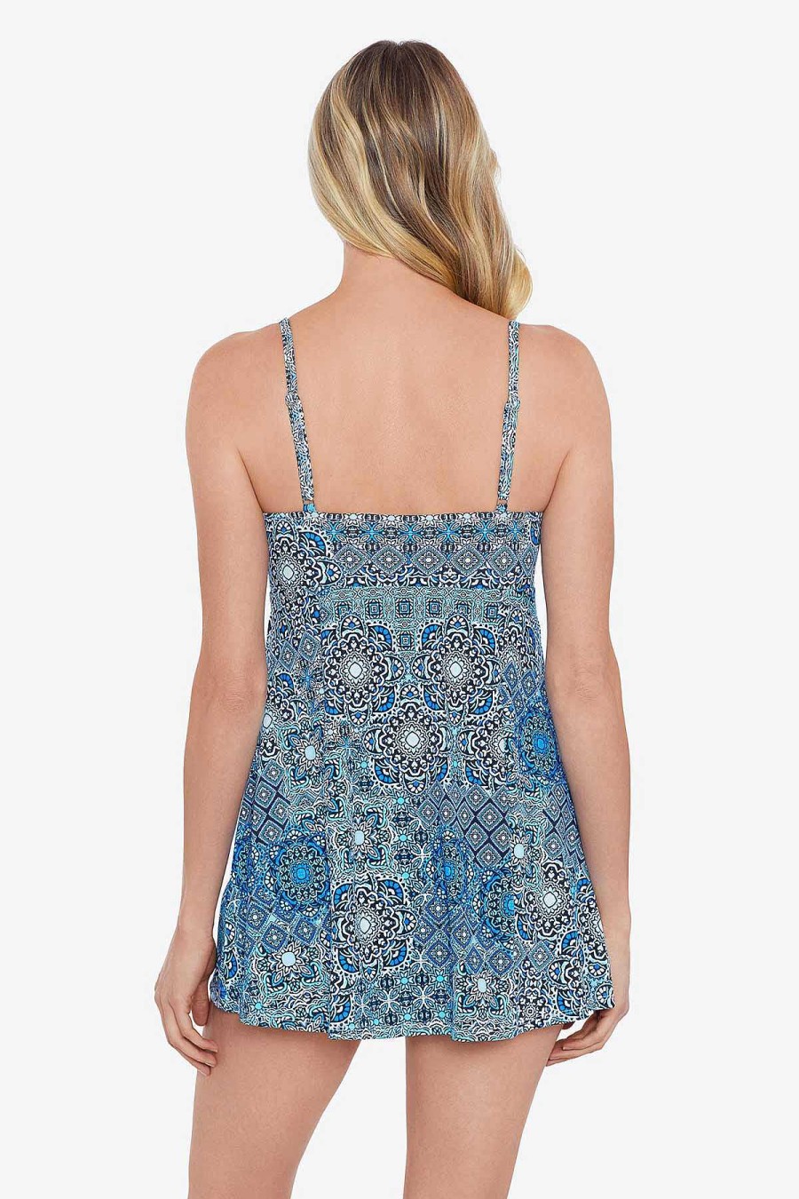 Swim Longitude | Empire Swimdress Back In Tile Multi