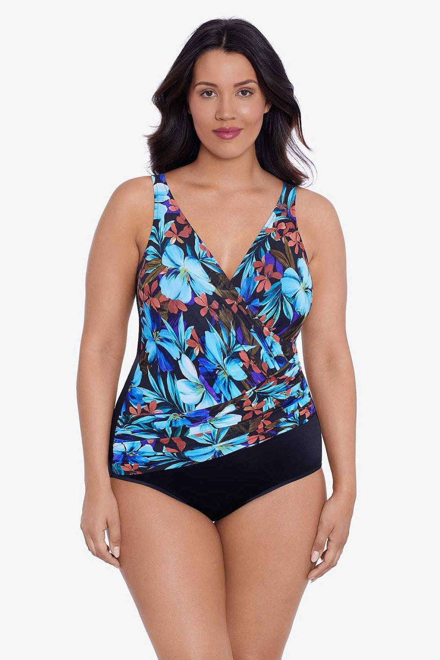 Swim Longitude | Addison One Piece Swimsuit Nocturnal Blooms Black/Multi