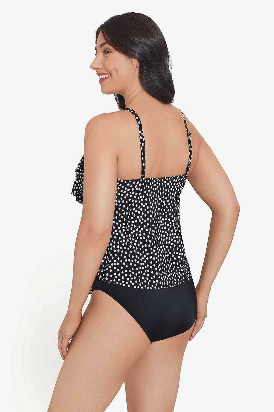 Swim Longitude | Rachel Tankini Top Funfetti Black/White