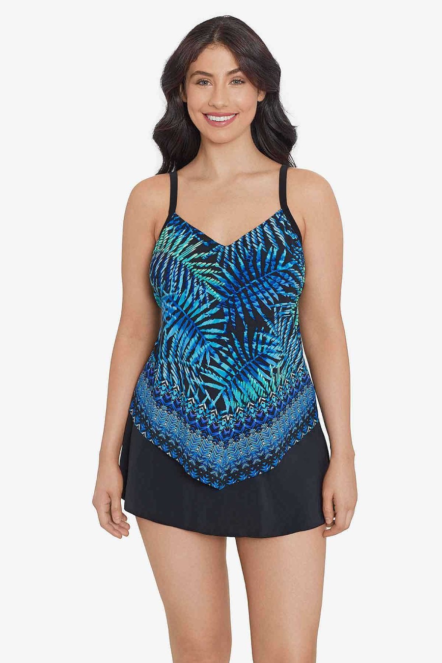 Swim Longitude | Hank Tankini Top Tikihit Tropical Blue/Multi