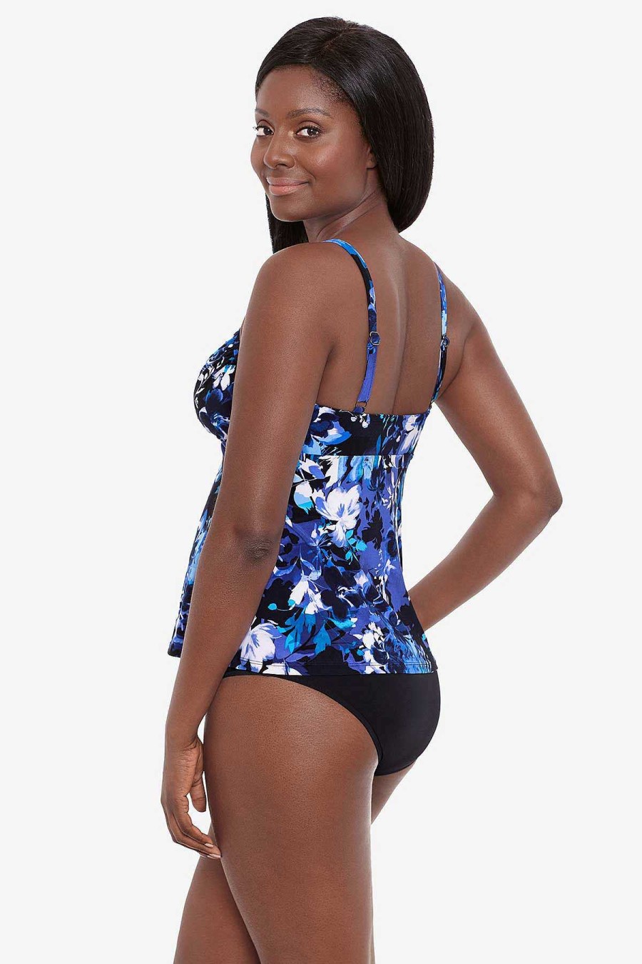 Swim Longitude | Cara Tankini Top Tie Dye Floral Multi