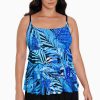 Swim Longitude | Ruffle Faux Skirtini W/ Pockets Long Torso One Piece Swimsuit Jungle Boogie Turquoise