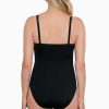 Swim Longitude | Faux Wrap Sash Mio One Piece Swimsuit Bloomfield Black/White