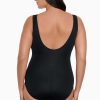 Swim Longitude | Mesh Highneck Long Torso One Piece Swimsuit Party Animal Black/Silver