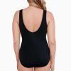 Swim Longitude | Tassel Surplice Long Torso One Piece Swimsuit Gilded Pleasure Black/Gold