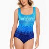 Swim Longitude | Double X-Back Tank Long Torso One Piece Swimsuit Alcazaba Blue