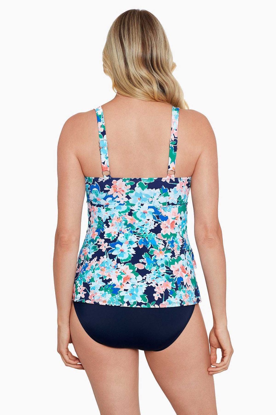 Swim Longitude | Triple Tier Fauxkini One Piece Swimsuit Ditsy Days Multi