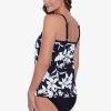 Swim Longitude | High Neck Tankini Underwire Bra Back Nightshade Black/White