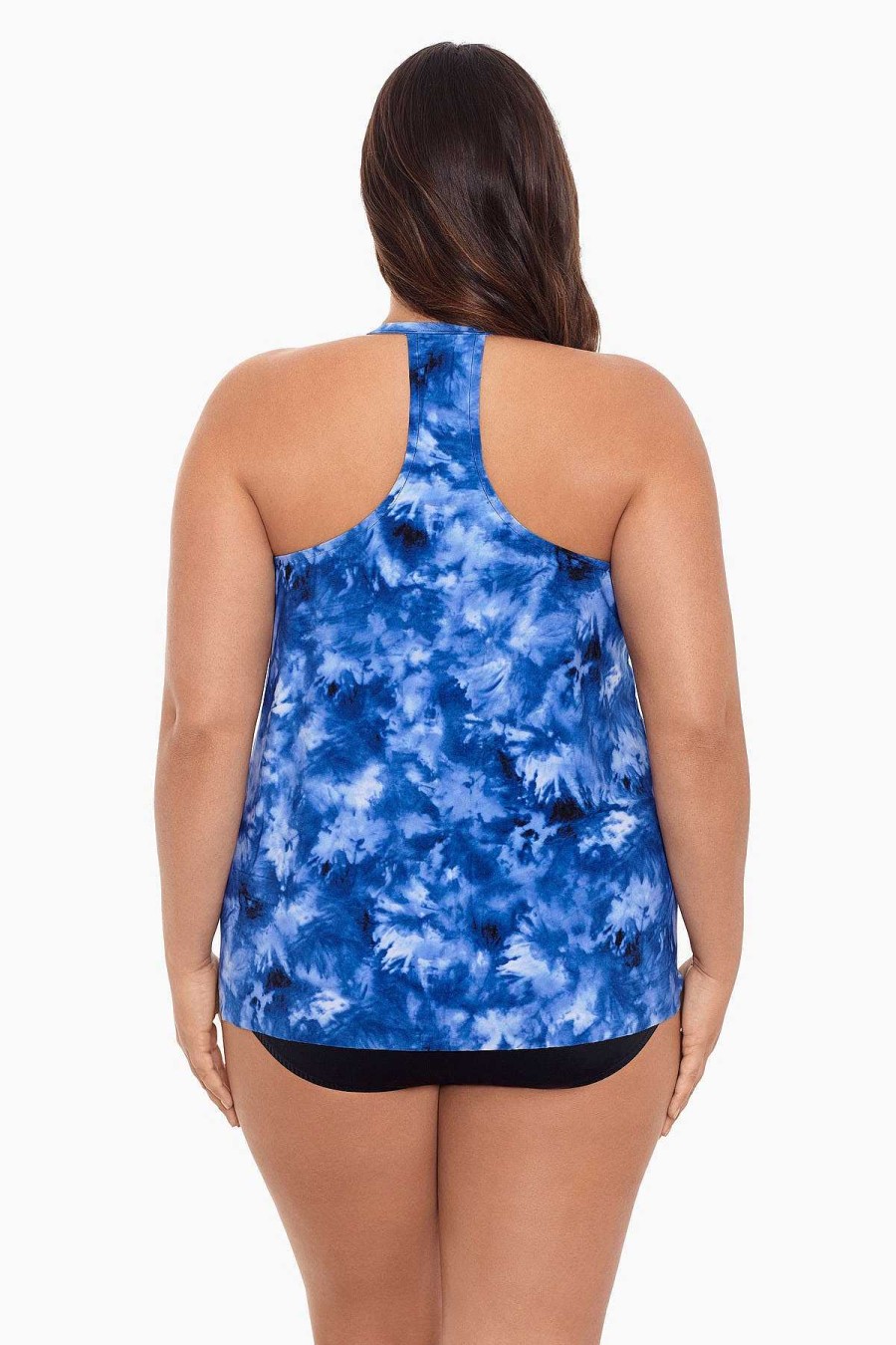 Swim Longitude | Plus Size Bili Tankini Top Shibori Dream Blue