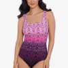 Swim Longitude | Scoop Tank One Piece Swimsuit Sonic Waves Coral