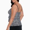 Swim Longitude | Plus Size Ruffle Faux Skirtini W/Pockets Majorca Black/White