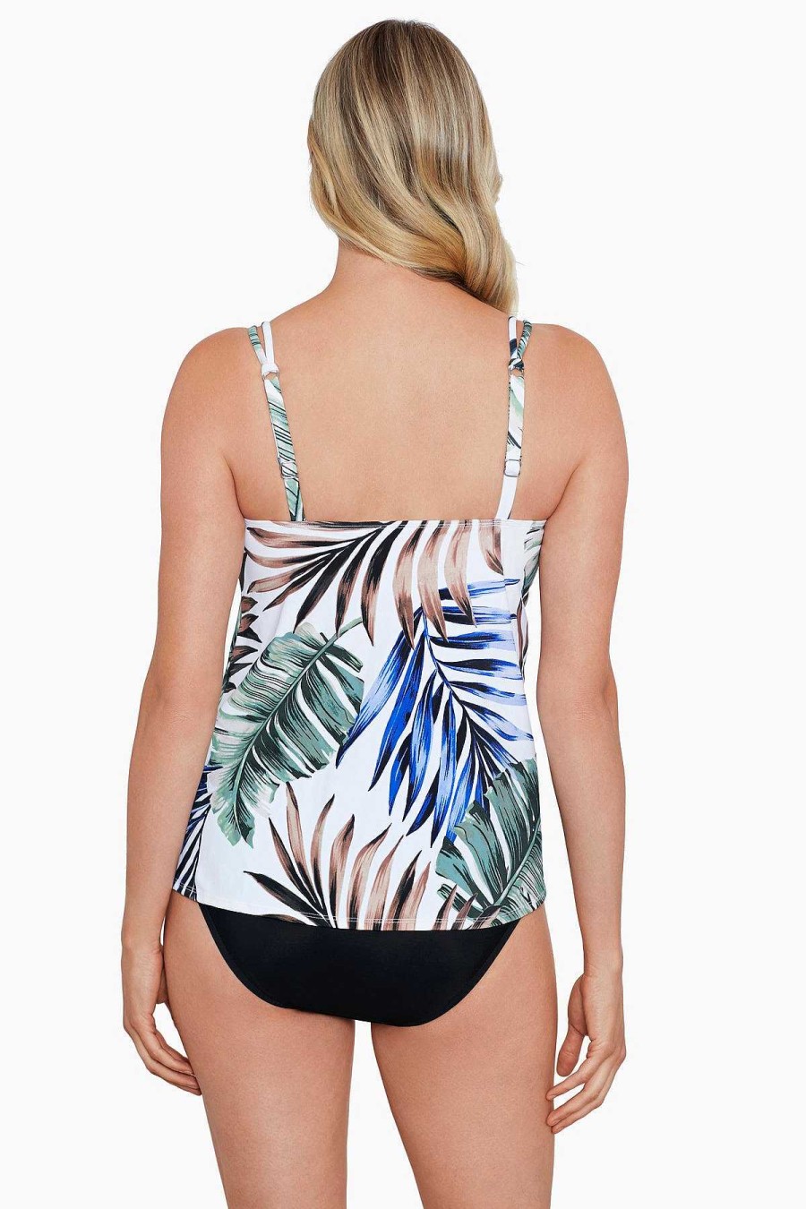 Swim Longitude | Handkerchief Hem Tankini Top Tropicali Multi