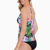 Swim Longitude | Mastectomy High Neck Tankini Top Lush Life Black/Multi