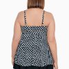 Swim Longitude | Plus Size V-Neck Tankini Top Spots Black/White