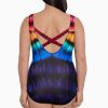 Swim Longitude | X-Back Tank Long Torso One Piece Swimsuit Heated Waters Multi