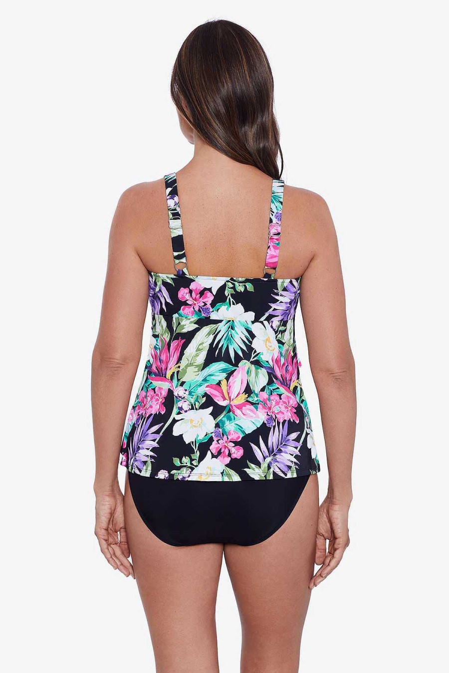 Swim Longitude | Triple Tier Tankini Mystic Tropic Black/Multi