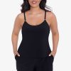 Swim Longitude | Farrah One Piece Romper Swimsuit Black