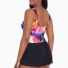 Swim Longitude | Twist Shirred Long Torso Swim Dress Les Fleurs Royal