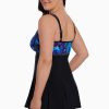 Swim Longitude | Empire Princess Seam Long Torso Swim Dress W/ Hardware Gypsy Blue