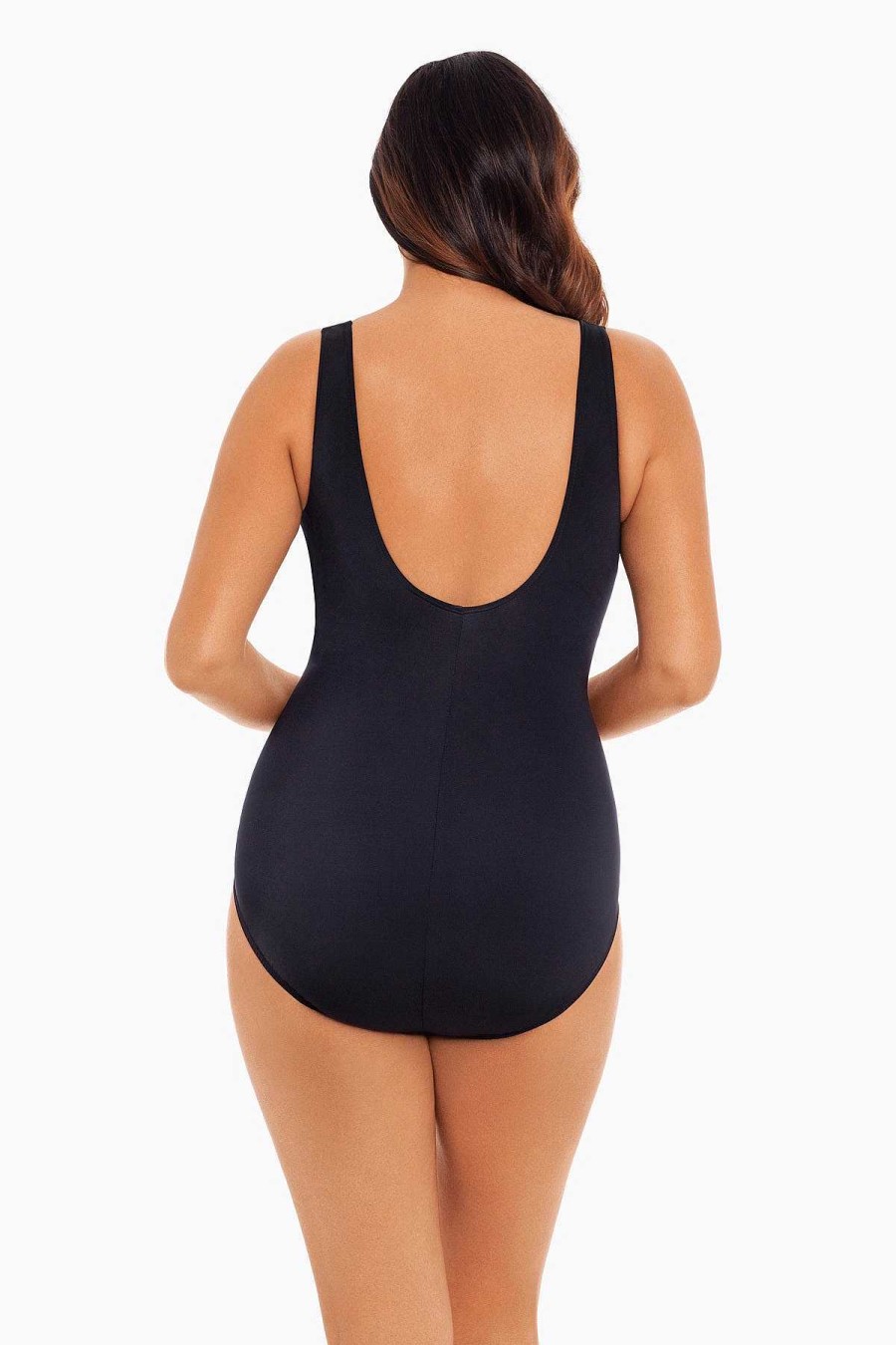 Swim Longitude | Sash Wrap Tank Long Torso One Piece Swimsuit Playing Koi Multi