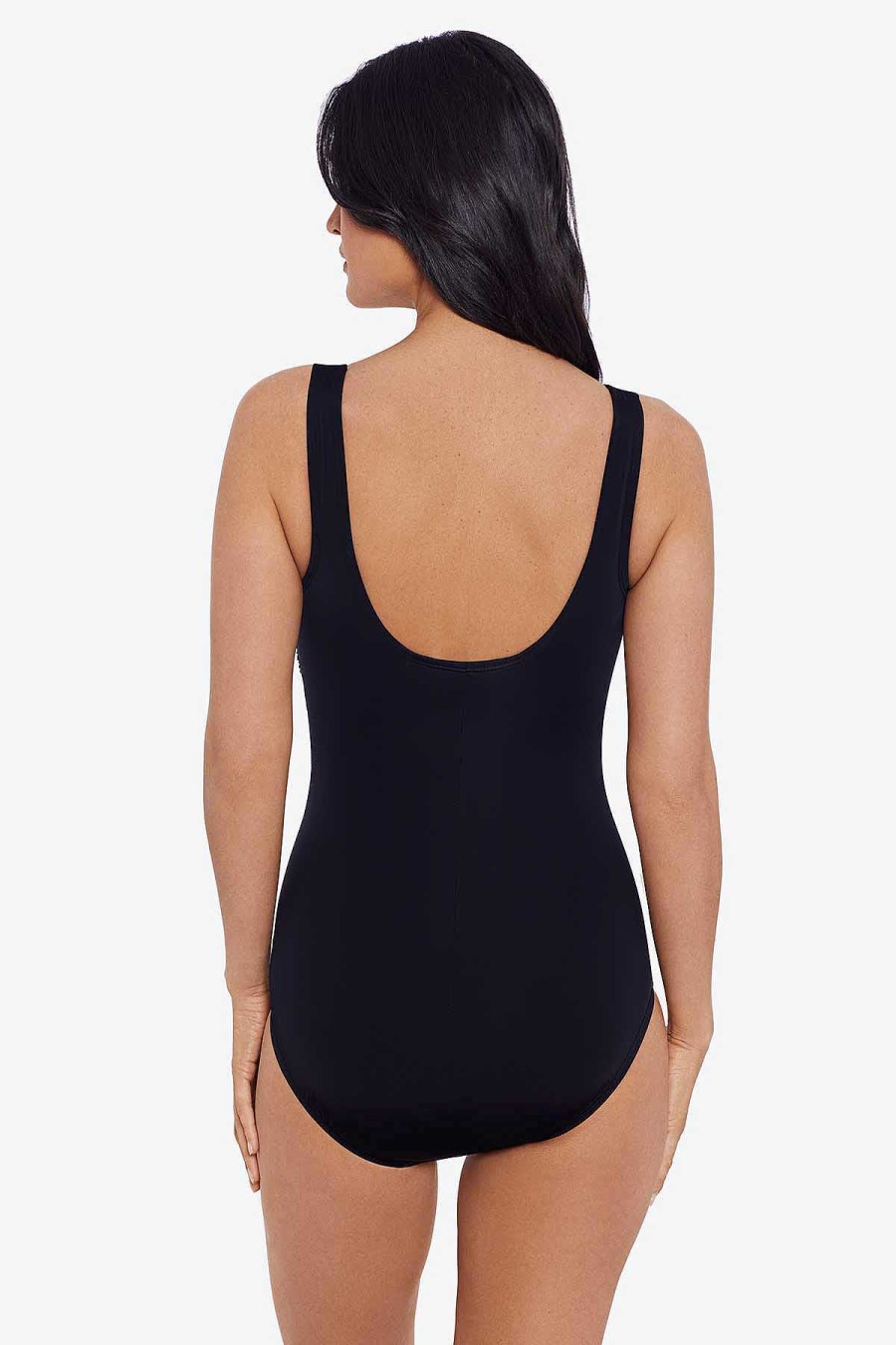 Swim Longitude | Scoop Tank One Piece Swimsuit Going In Circles Pink