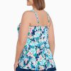 Swim Longitude | Plus Size Princess Seam Hi-Lo Tankini Top Ditsy Days Multi