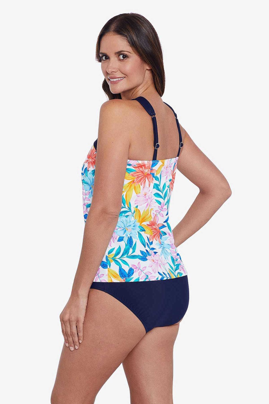 Swim Longitude | Criss Cross Neck Tankini Tropical Breeze Multi