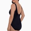 Swim Longitude | Faux Surplice Tank Long Torso One Piece Swimsuit Madison Square Black/White