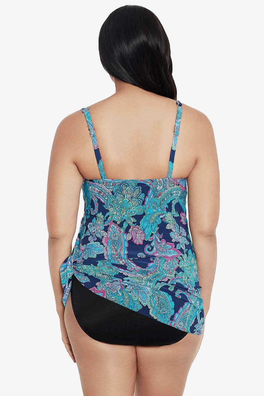 Swim Longitude | Brianna One Piece Swimdress Peaceful Paisley Blue/Multi