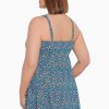 Swim Longitude | Plus Size Bow Front Swim Dress Tile Play Multi