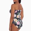 Swim Longitude | Side Shirred Bandeau Long Torso One Piece Swimsuit True Romance Multi