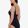 Swim Longitude | Side Shirred Tank One Piece Swimsuit Colorblock Sport Black/White