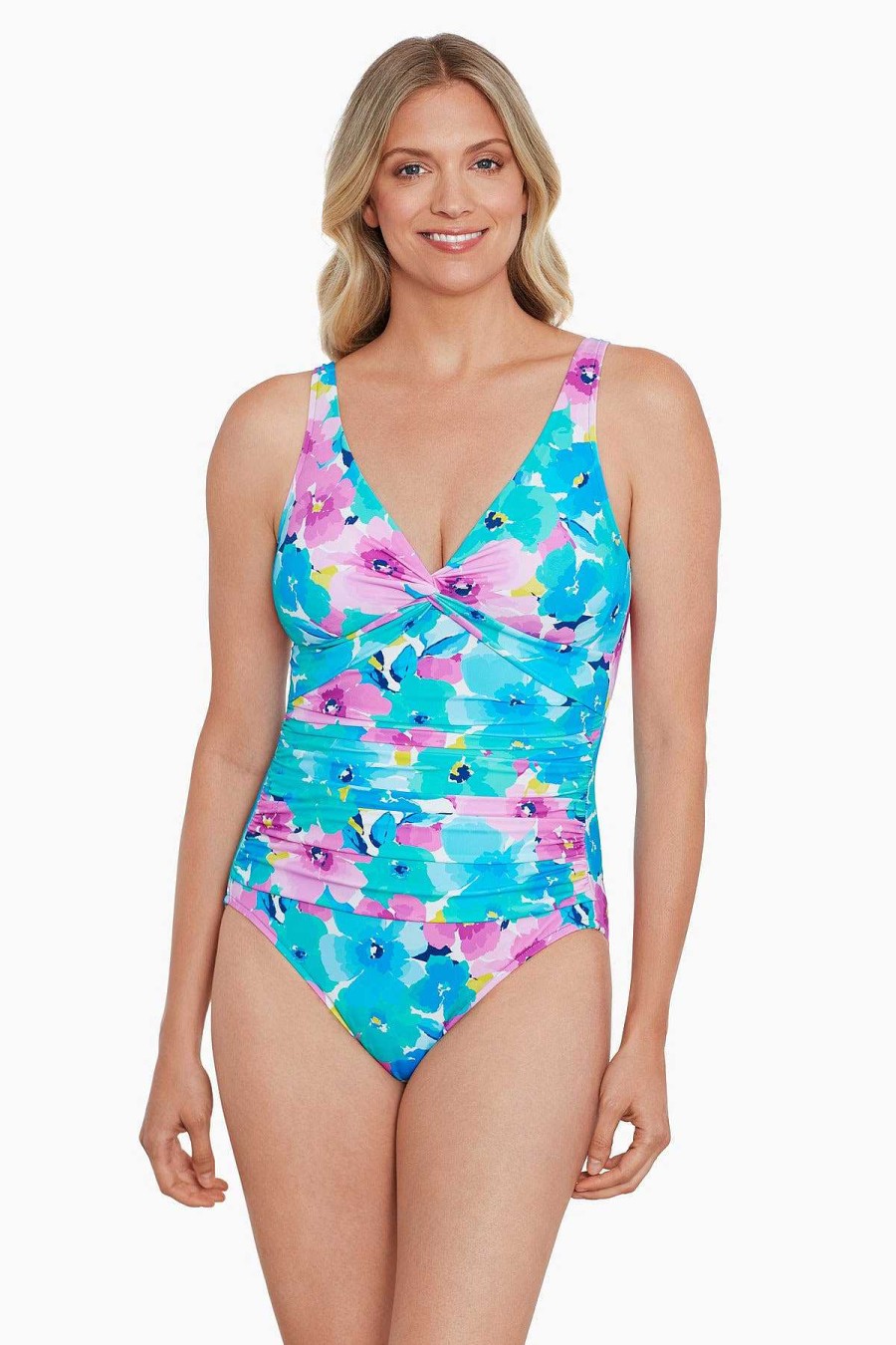 Swim Longitude | Twist Mio One Piece Swimsuit Hidden Garden Multi