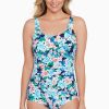 Swim Longitude | Mastectomy Shirred Front Girl Leg One Piece Swimsuit Ditsy Days Multi