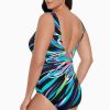 Swim Longitude | Panel Scoopneck Tank Long Torso One Piece Swimsuit Floral Burst Multi