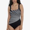 Swim Longitude | Illusion Tank One Piece Swimsuit Leading Points Black/White