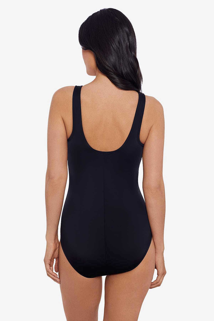 Swim Longitude | High Neck Tank One Piece Swimsuit Prismatic Crosshatch Multi