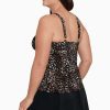 Swim Longitude | Plus Size Cara Tankini Top Night Cheetah Brown