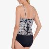 Swim Longitude | V-Neck Side Shirred Mio Dot Leaf Me Black