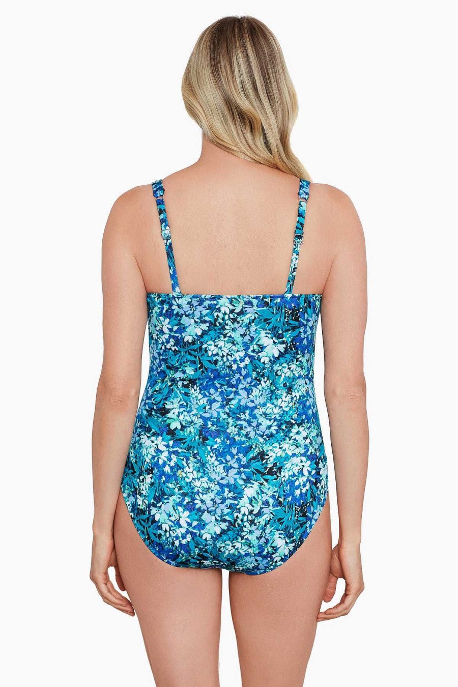 Swim Longitude | Shirred Bodice Mio One Piece Swimsuit Floral Frenzy Multi