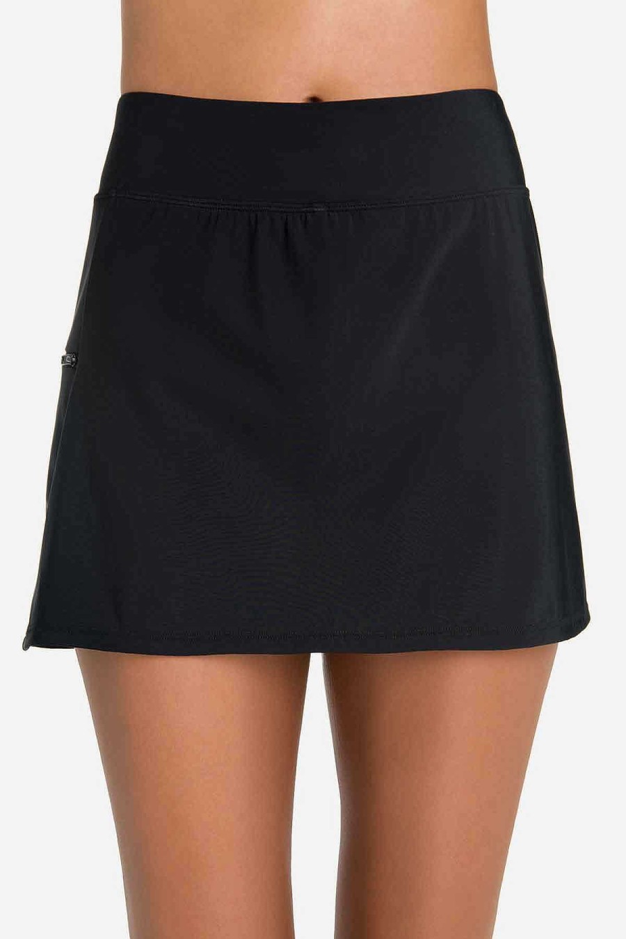 Swim Longitude | Skort With Zip Pocket Swim Bottom