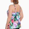 Swim Longitude | Plus Size Knotted Flyaway Fauxkini One Piece Swimsuit Lush Life Black/Multi